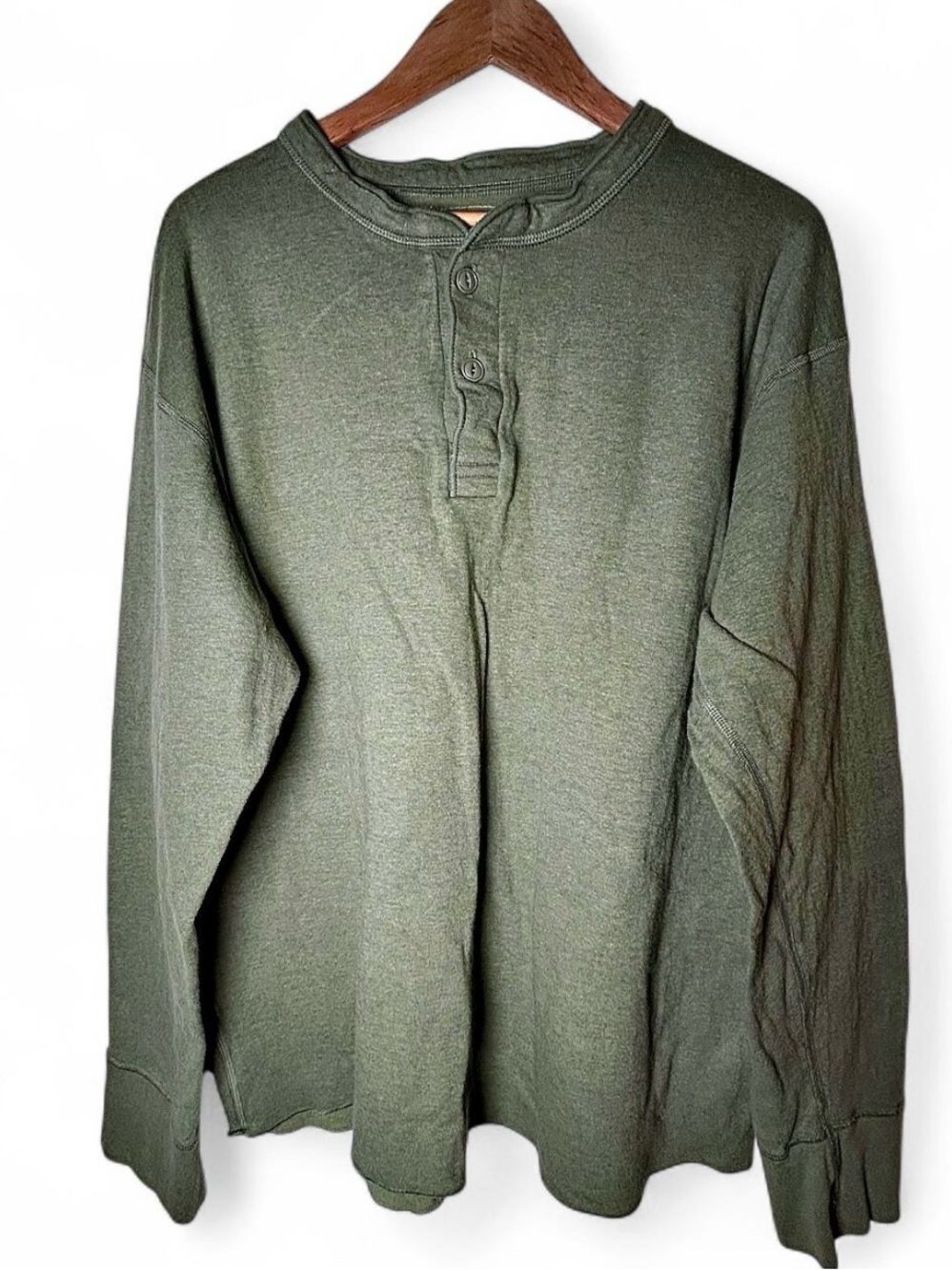 L.L. Bean Men’s Henley Olive Green Size XL Outdoor Hiking Cabincore